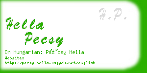 hella pecsy business card